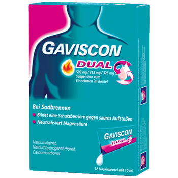 Gaviscon® Dual Suspension mit Zweifachwirkung gegen Sodbrennen